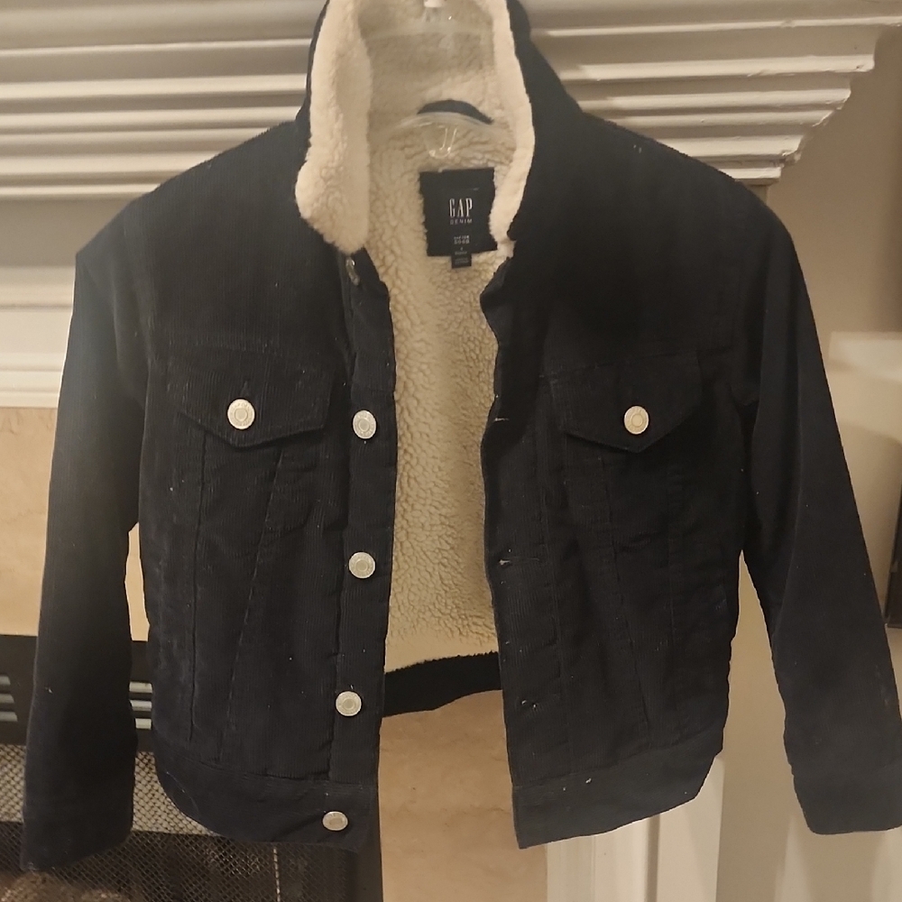 GAP Black Corduroy Jacket with Cream Lining